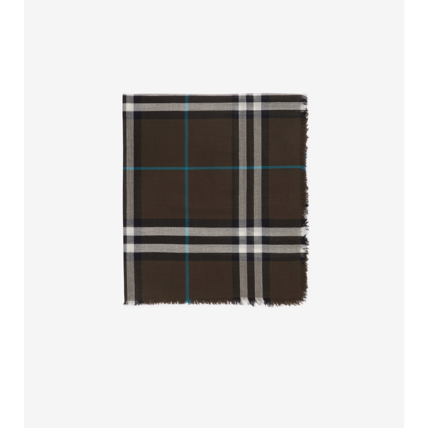 Wide Check Wool Scarf