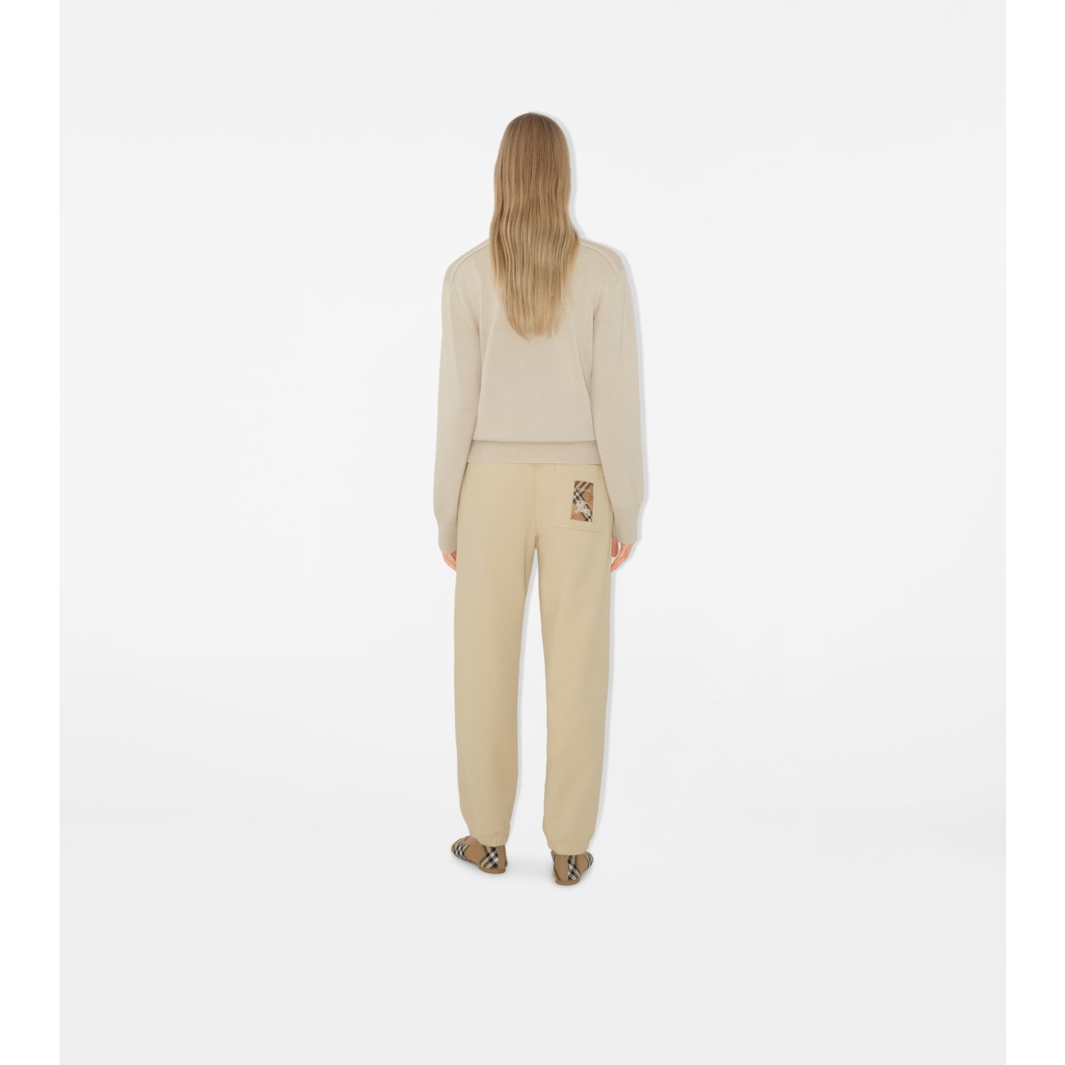 Check Label Cotton Jogging Pants