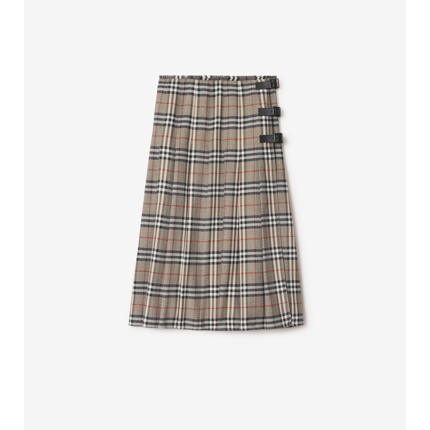 Check Wool Midi Kilt
