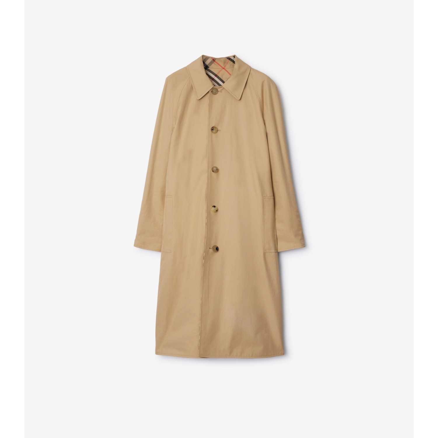 Long Reversible Gabardine Car Coat