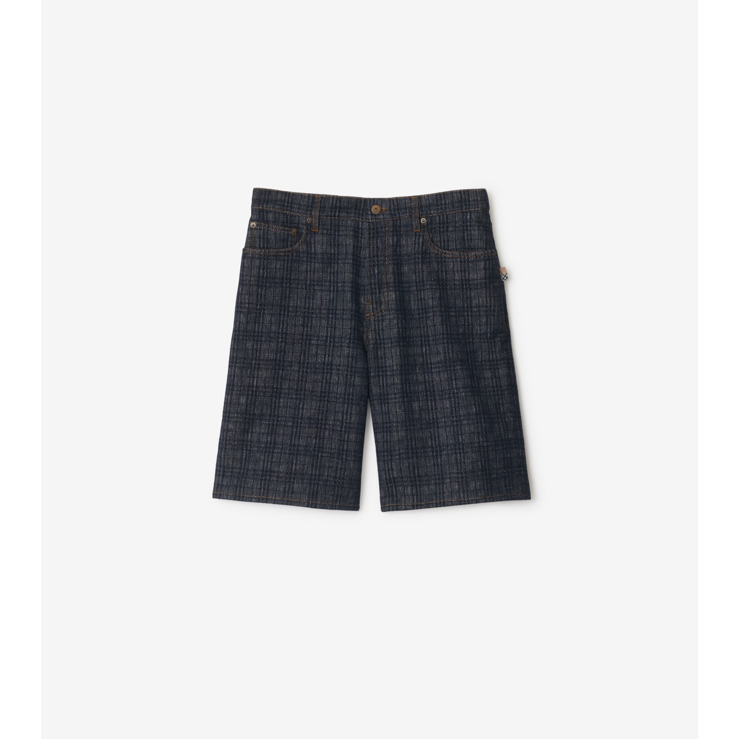 Check Denim Shorts