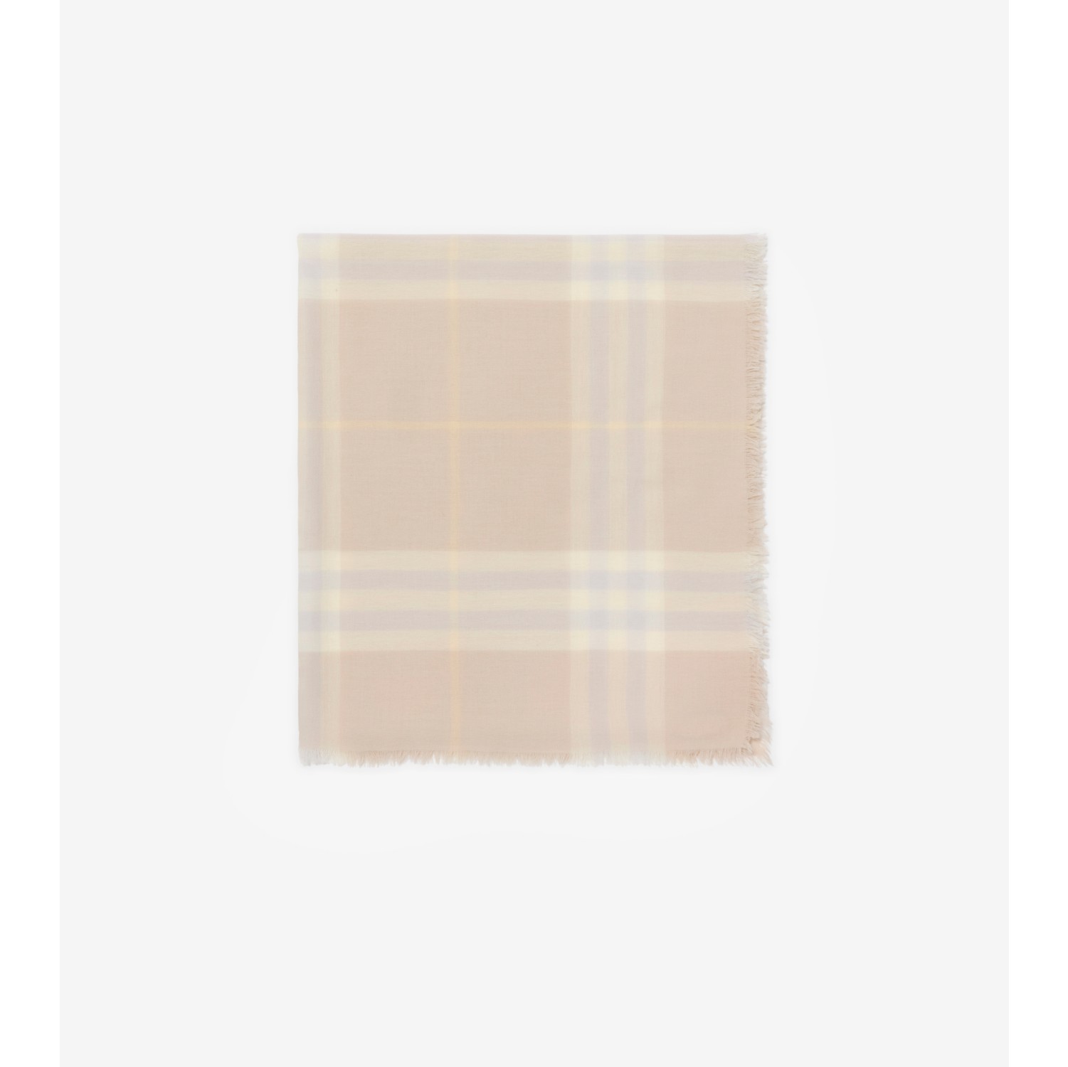 Wide Check Wool Scarf