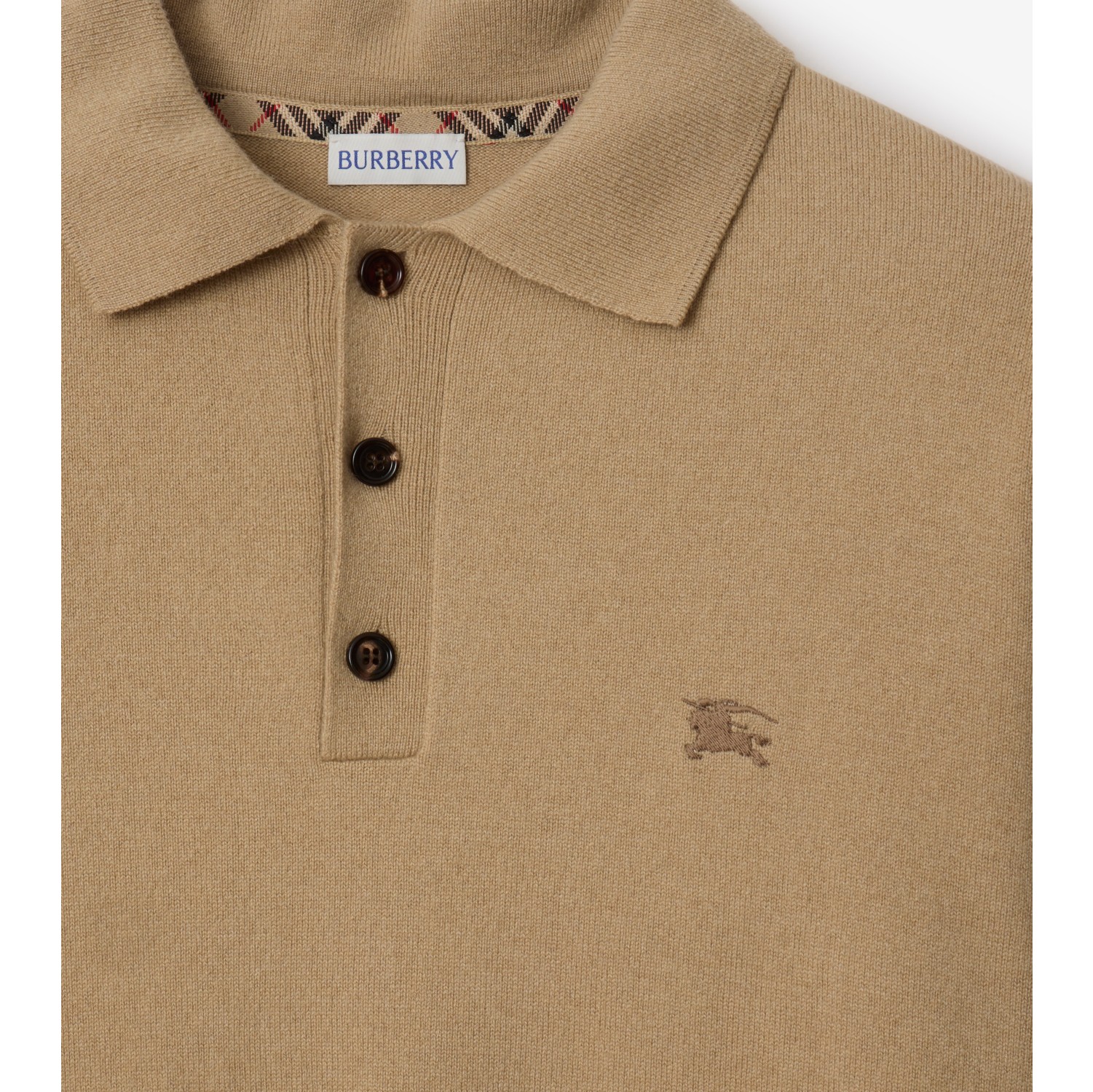 Long-sleeve Cashmere Blend Polo Shirt