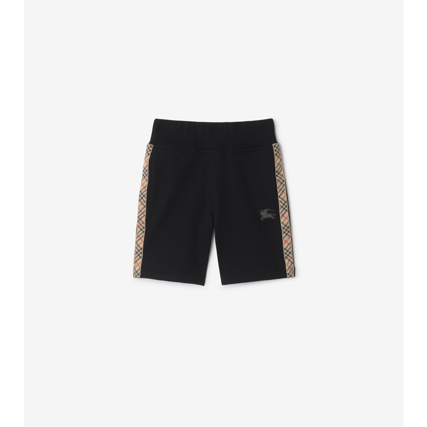 Check Trim Cotton Shorts