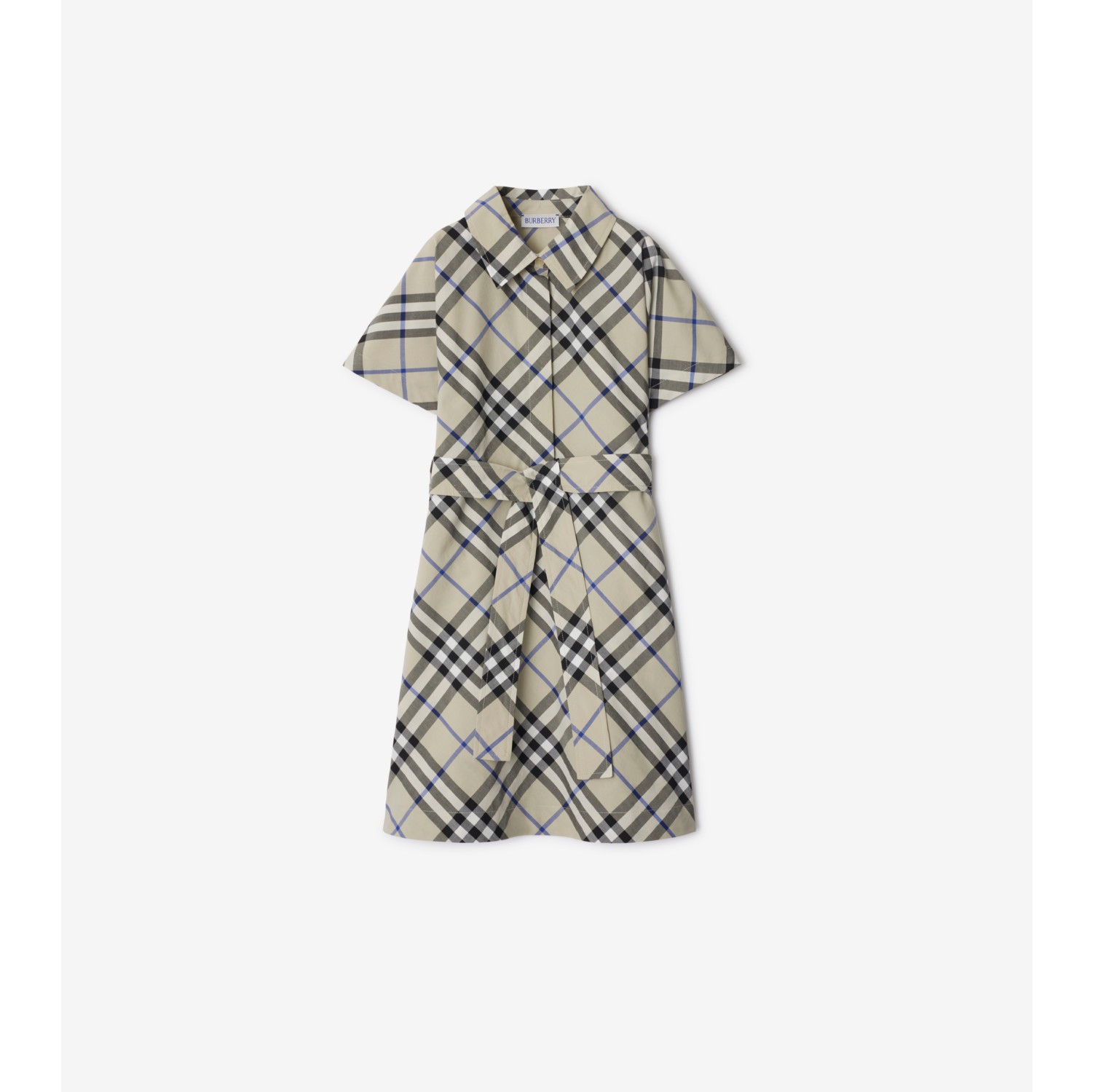 Check Cotton Shirt Dress