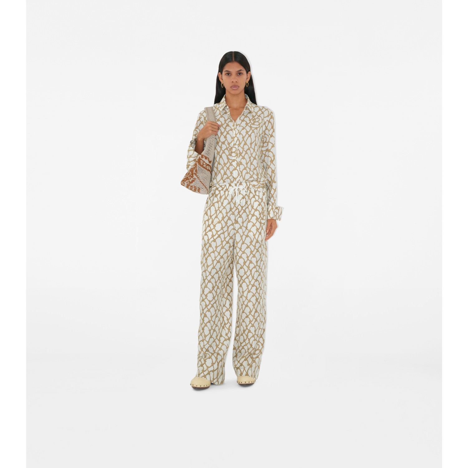 Chemise en soie à motif corde