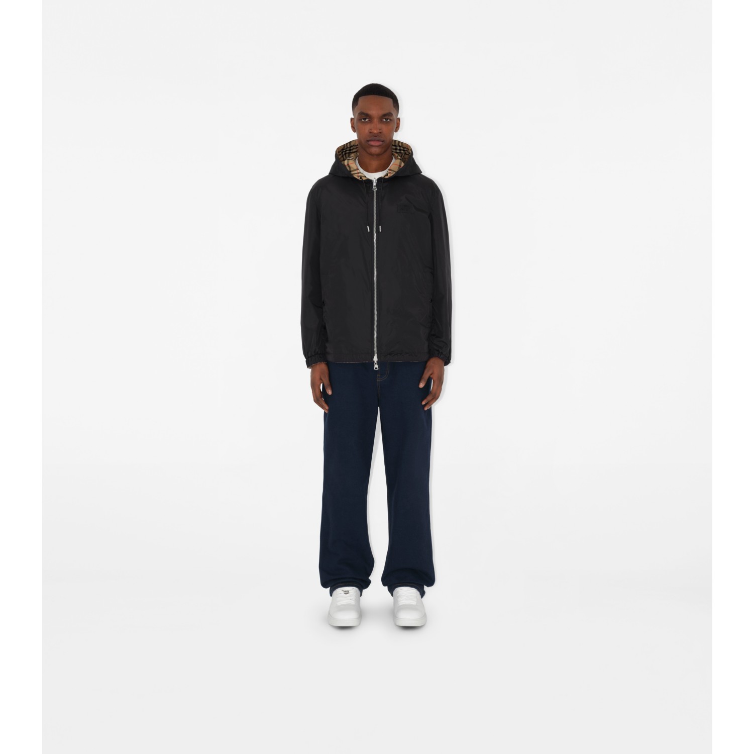 Reversible Check Hooded Jacket