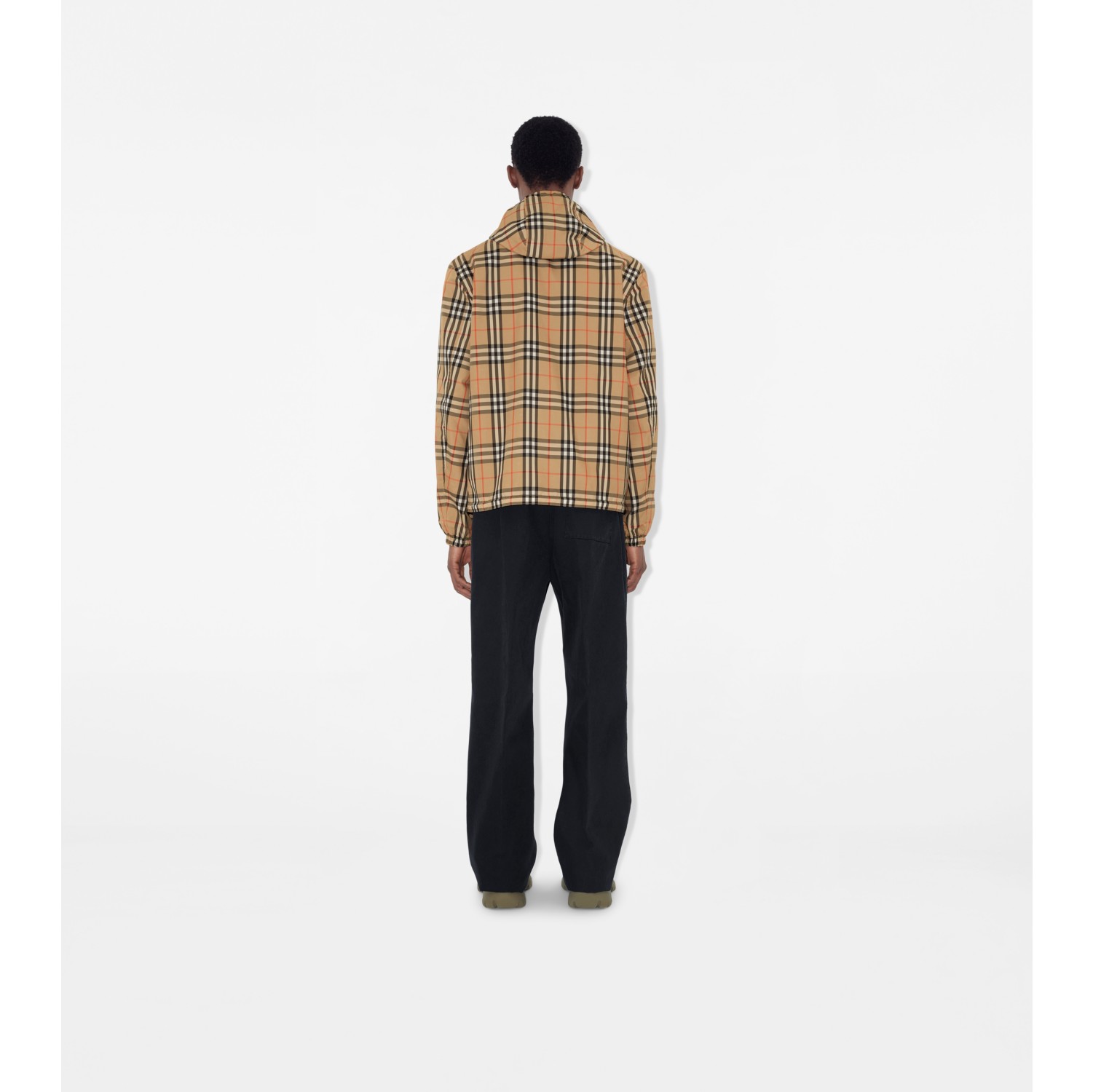 Reversible Check Hooded Jacket