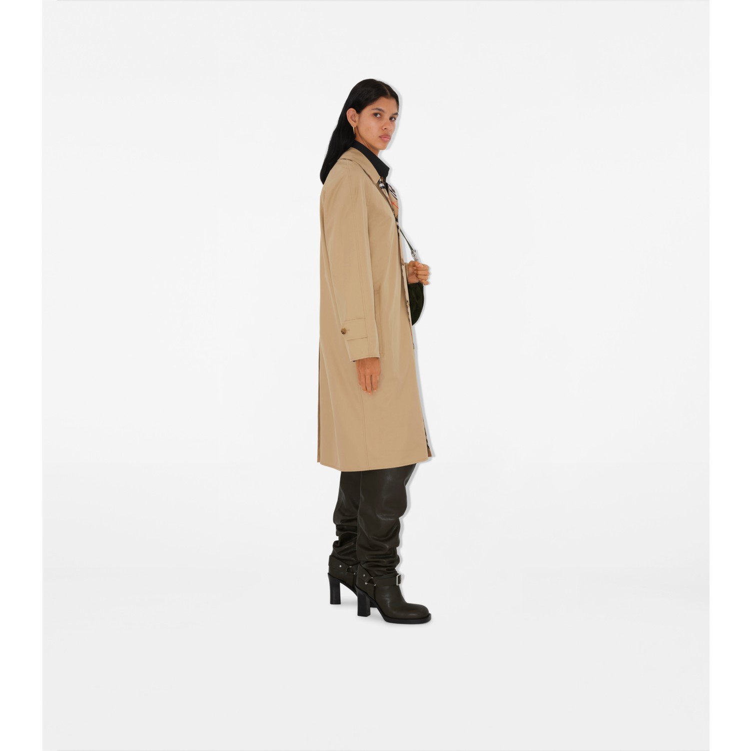 Long Reversible Gabardine Car Coat