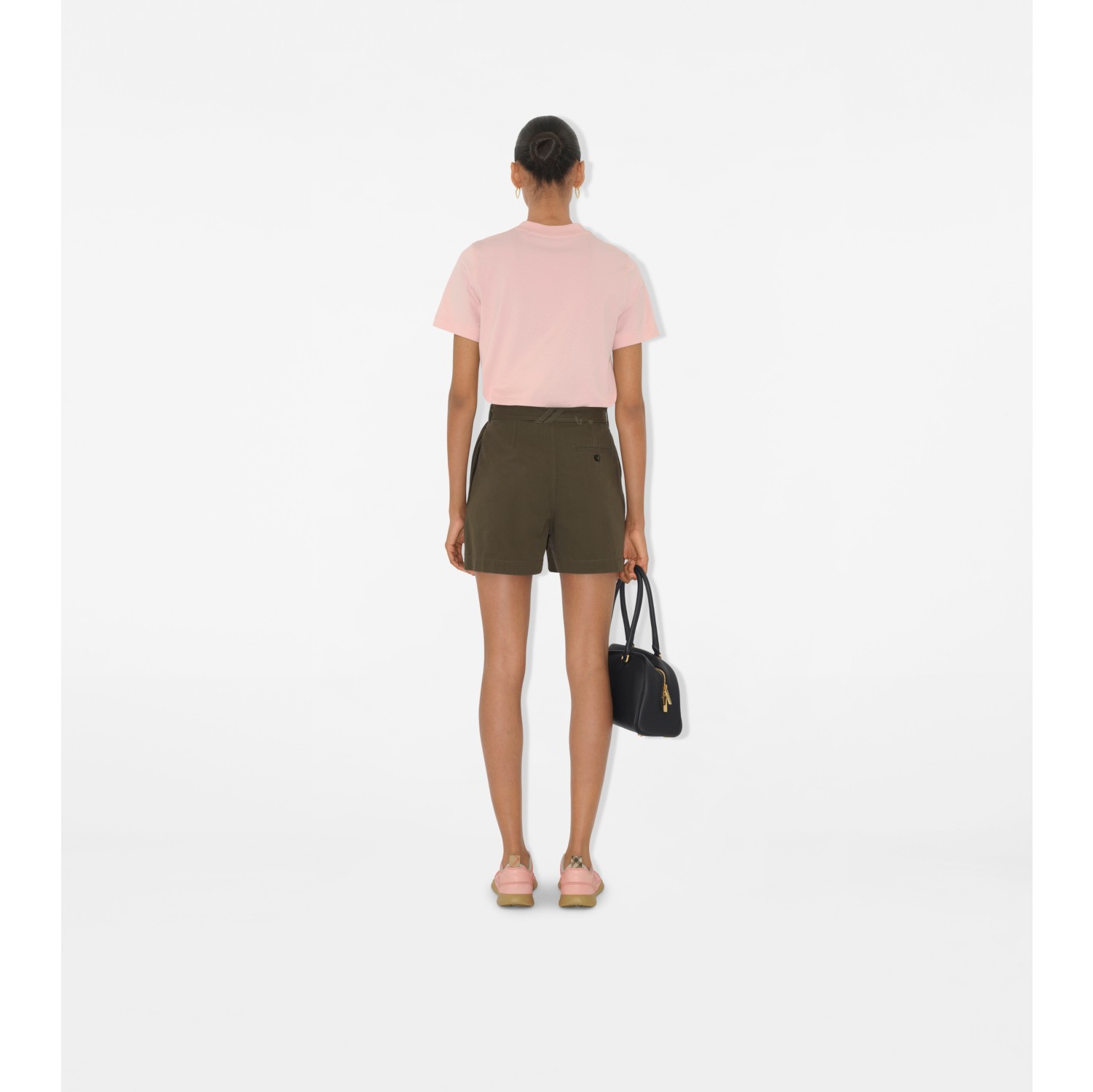 Gabardine Belted Shorts