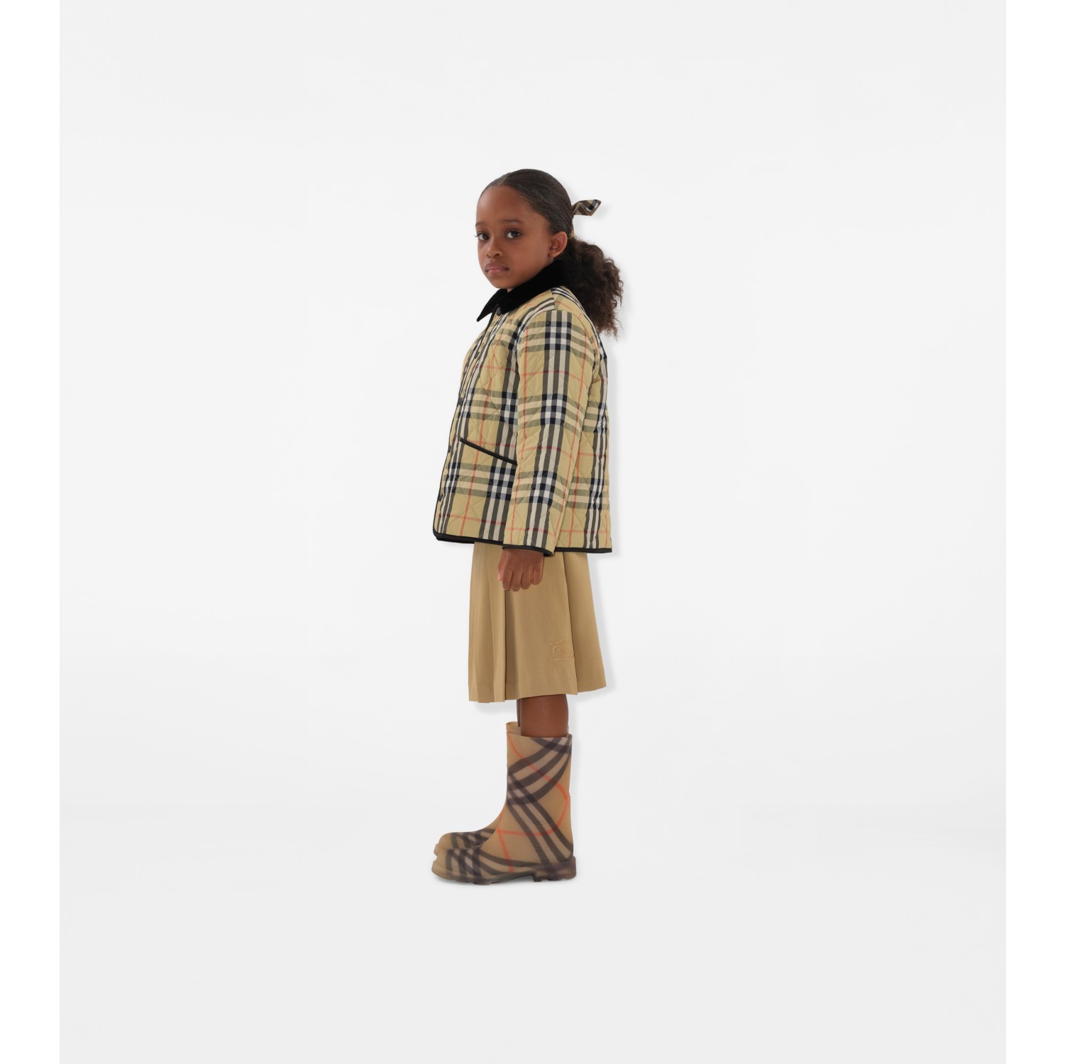 Check Quilted Nylon Barn Jacket