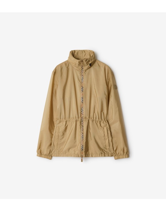 Check Trim  Short Nylon Parka