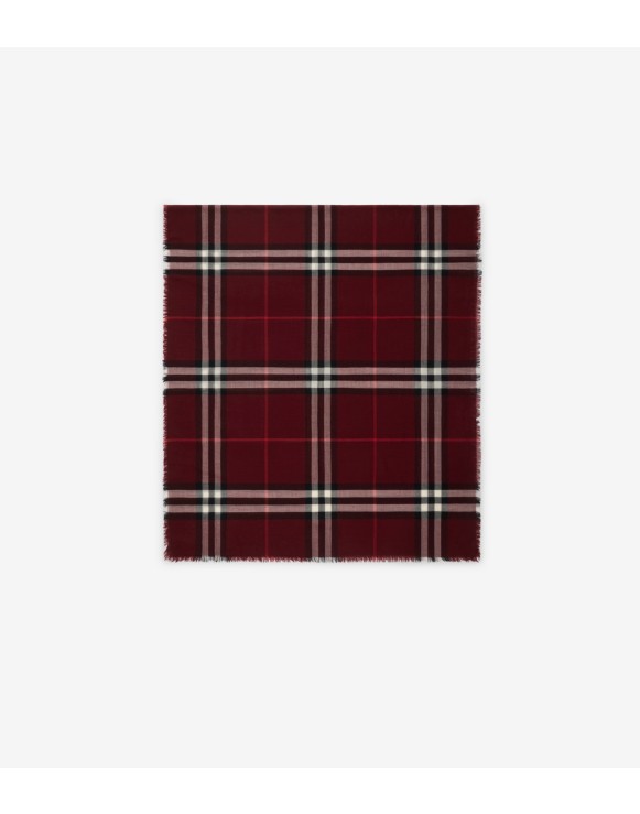 Wide Check Wool Scarf