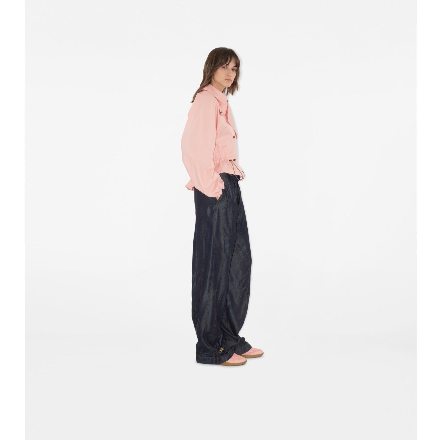 Tropical Gabardine Hooded Trench Jacket