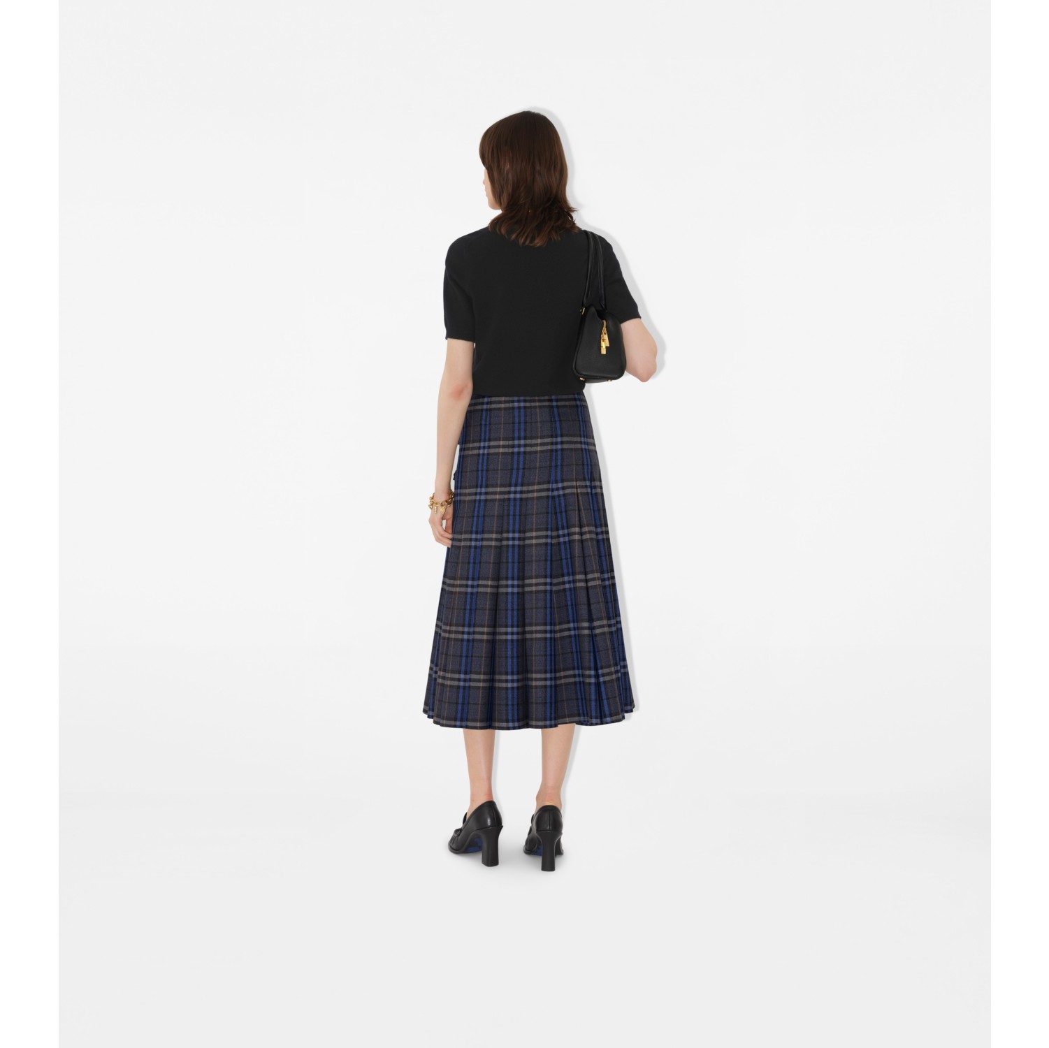 Check Wool Midi Kilt
