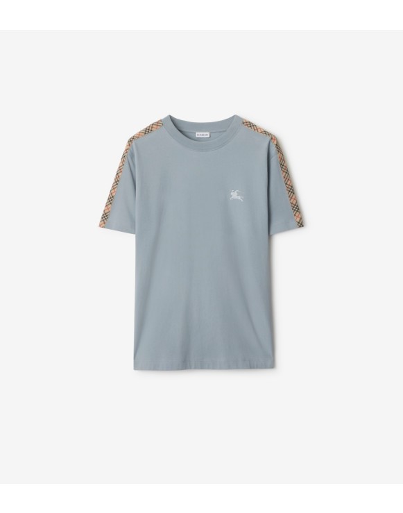 Check Trim Cotton T-shirt