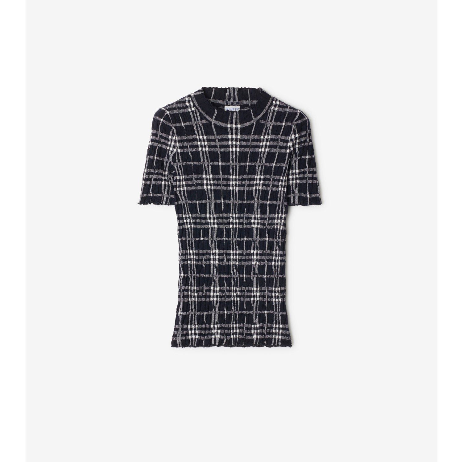 Blusa de mescla de lã em Check