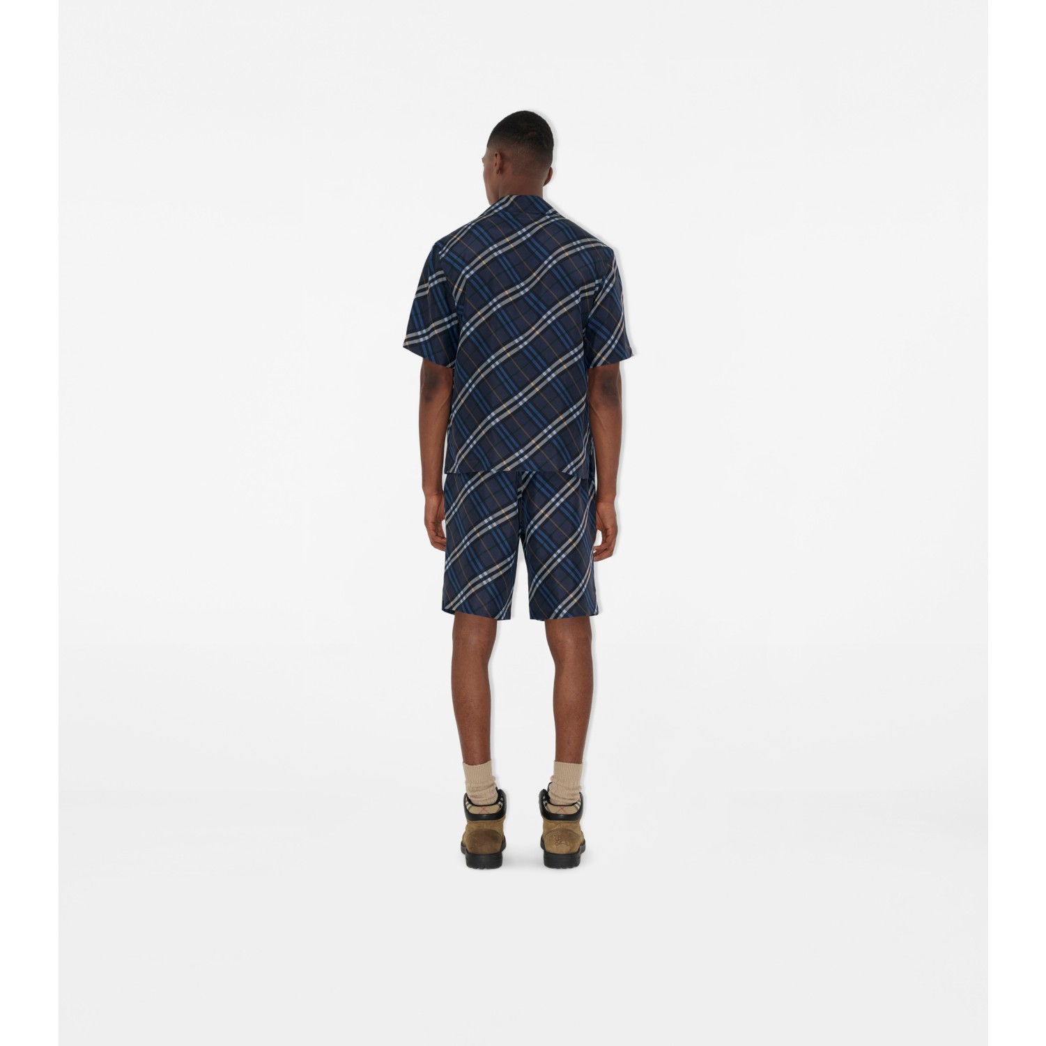 Relaxed Fit Check Silk Poplin Shirt