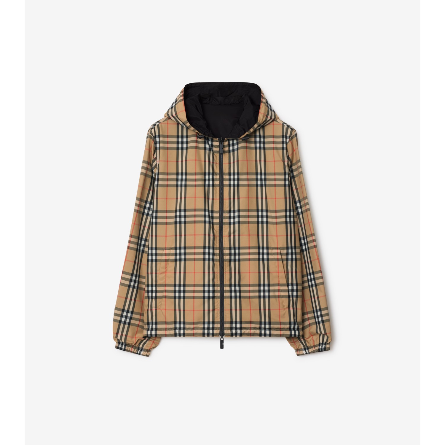 Reversible Check Hooded Jacket