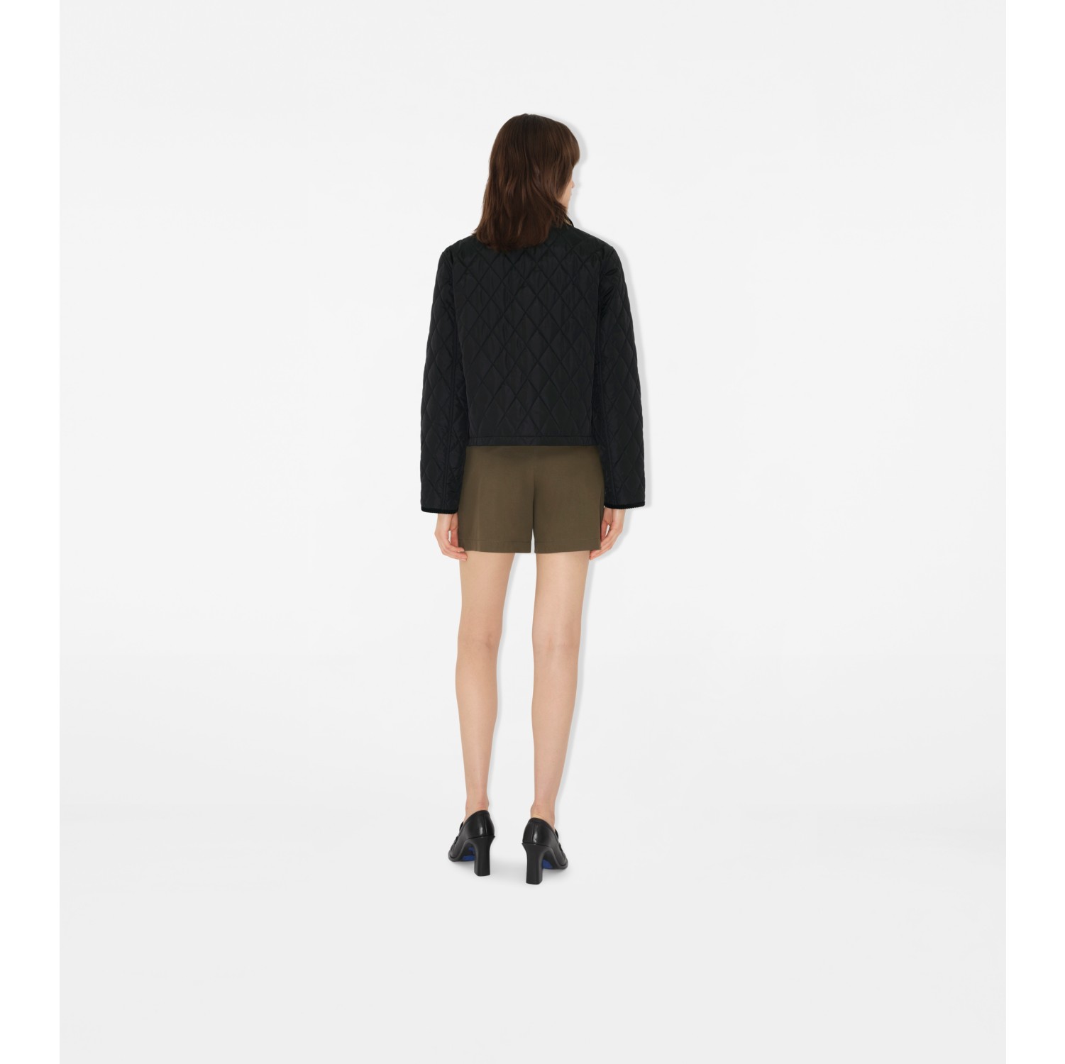 Cropped Quilted Nylon Jacket