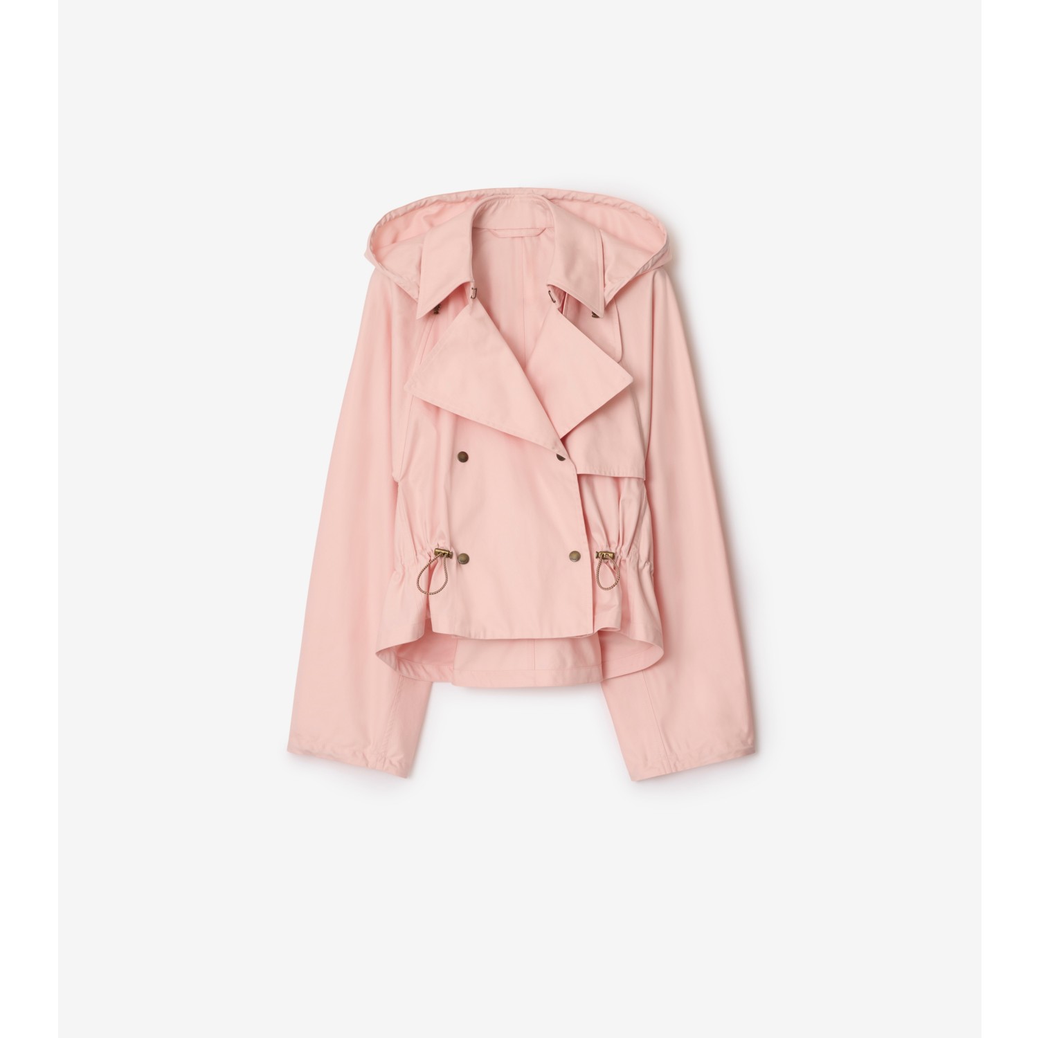 Tropical Gabardine Hooded Trench Jacket