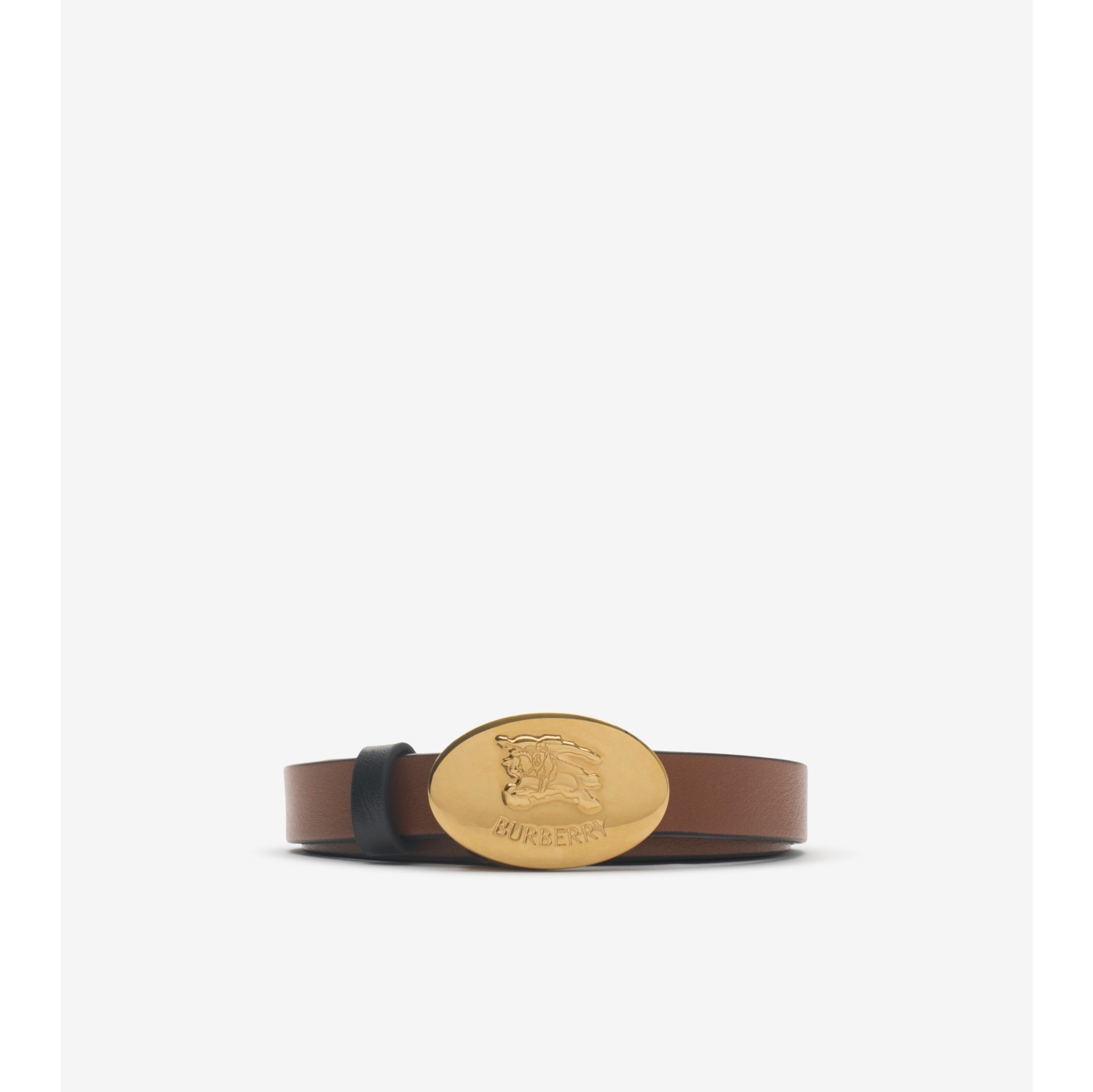 Thin Reversible Leather Oval Knight Stamp Belt​