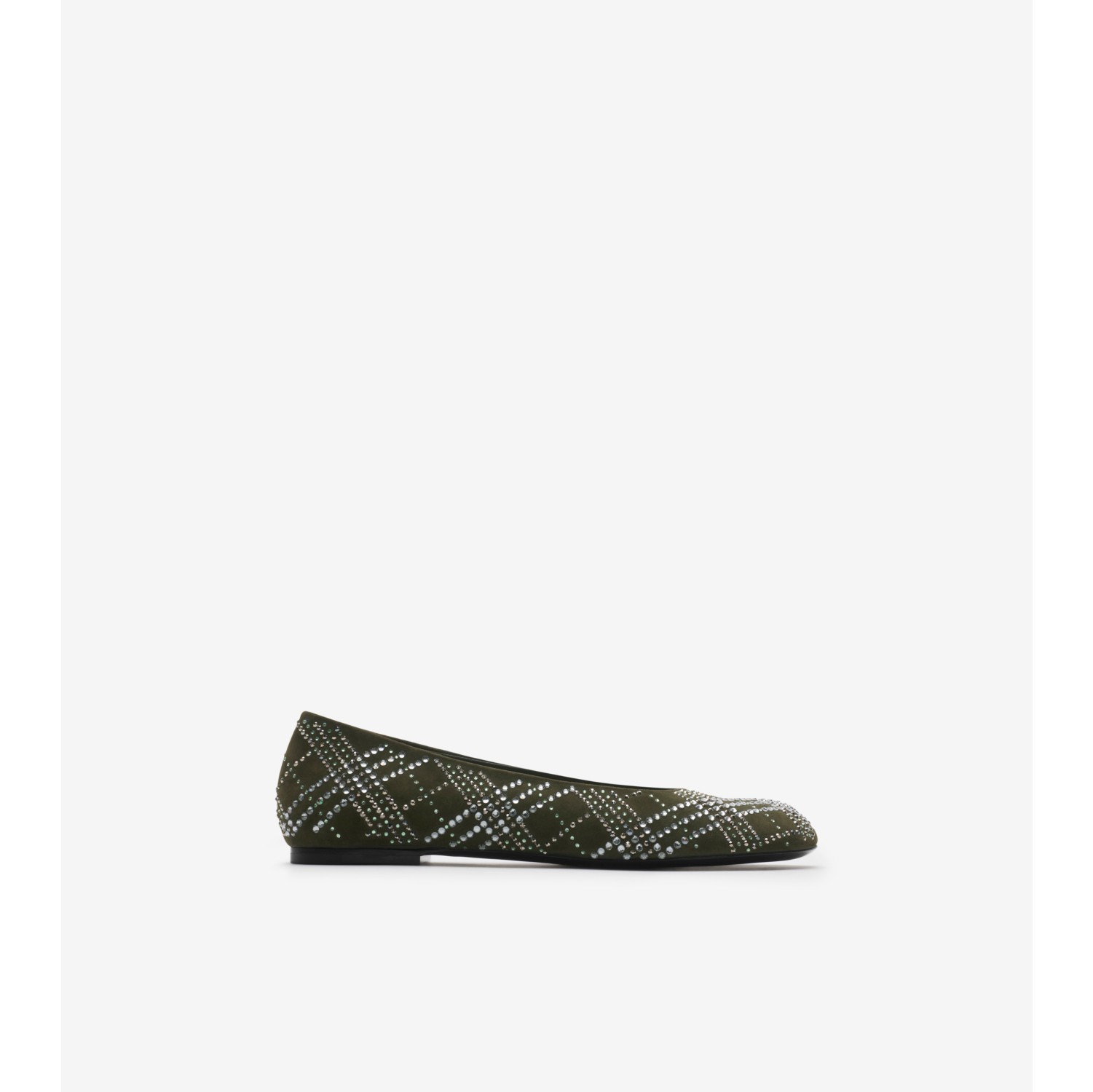 Ballerine Baby in pelle scamosciata Check con cristalli​