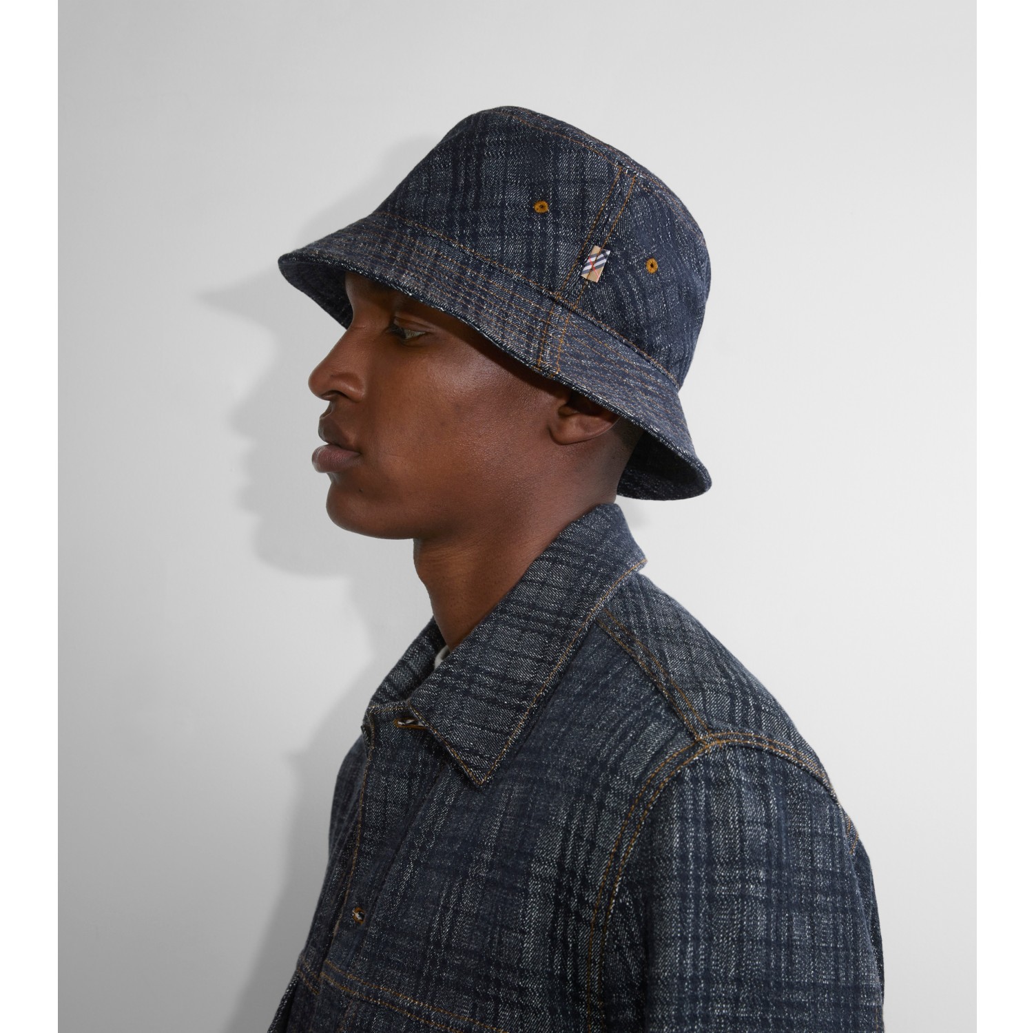 Check Denim Bucket Hat