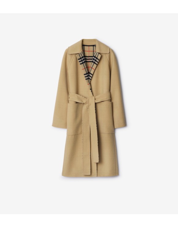 Reversible Wool Wrap Coat