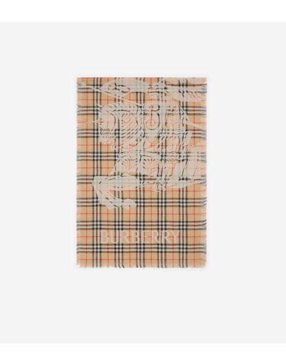 Wide EKD Check Wool Scarf