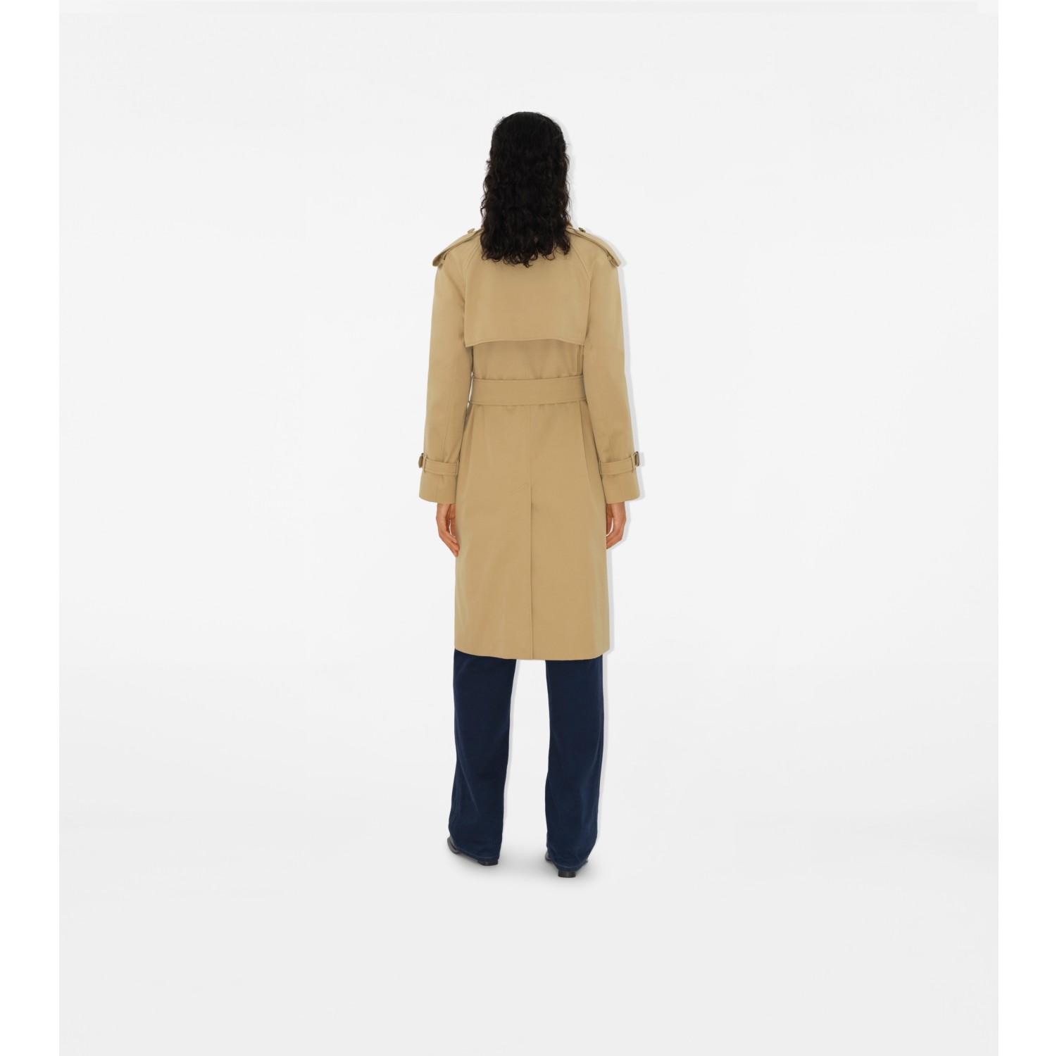 Long Gabardine Trench Coat