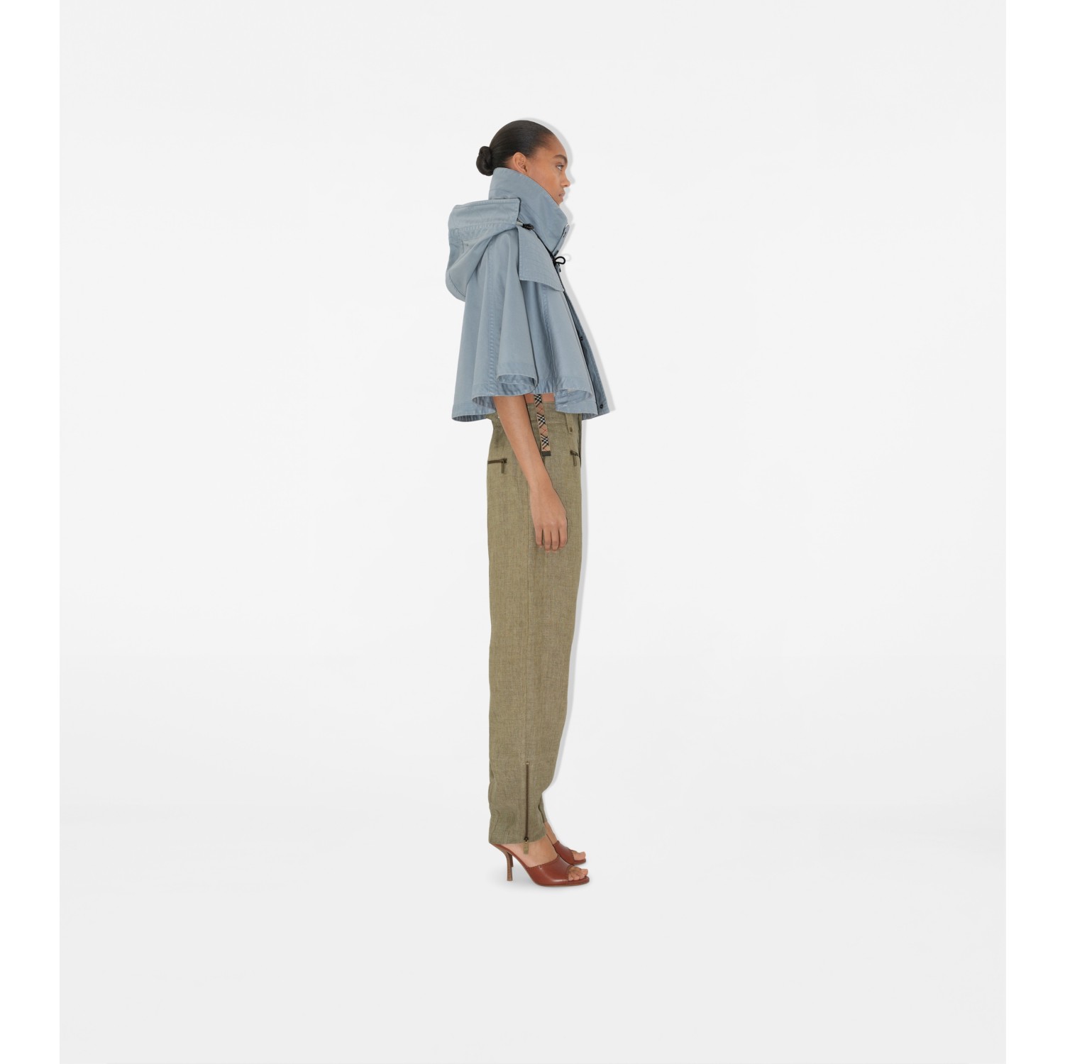 Bleached Cotton Hooded Capelet