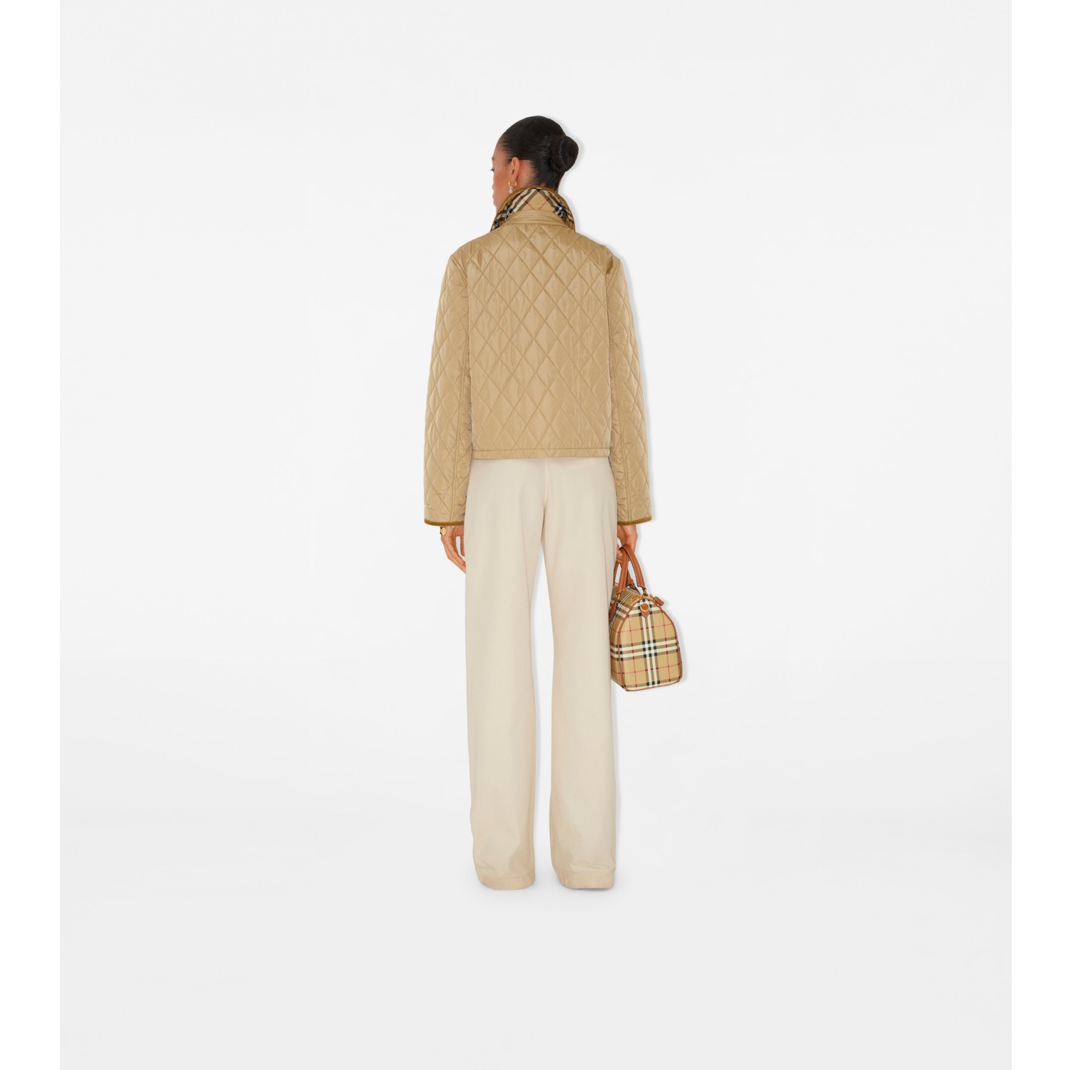 Cropped Quilted Nylon Jacket