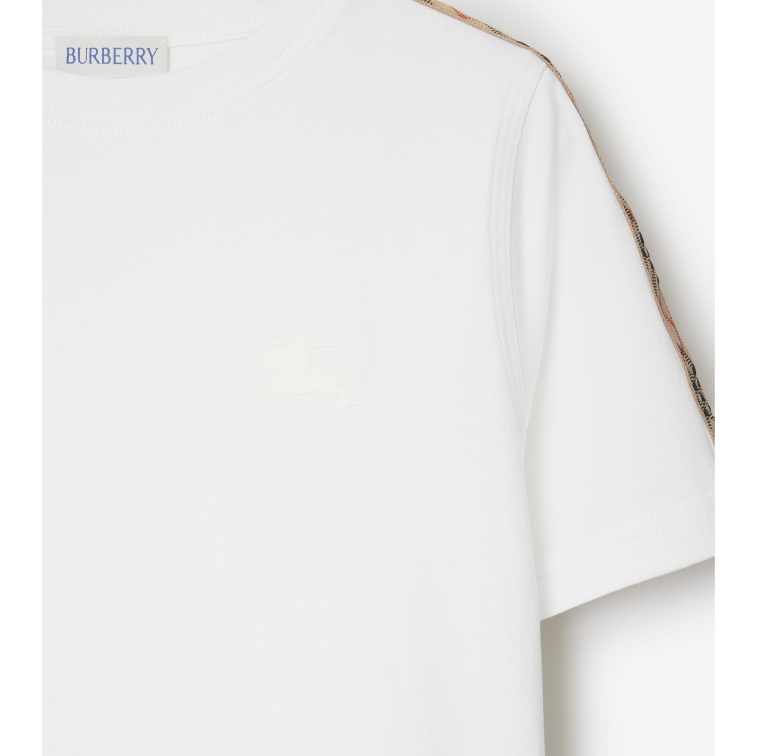 Check Trim Cotton T-shirt