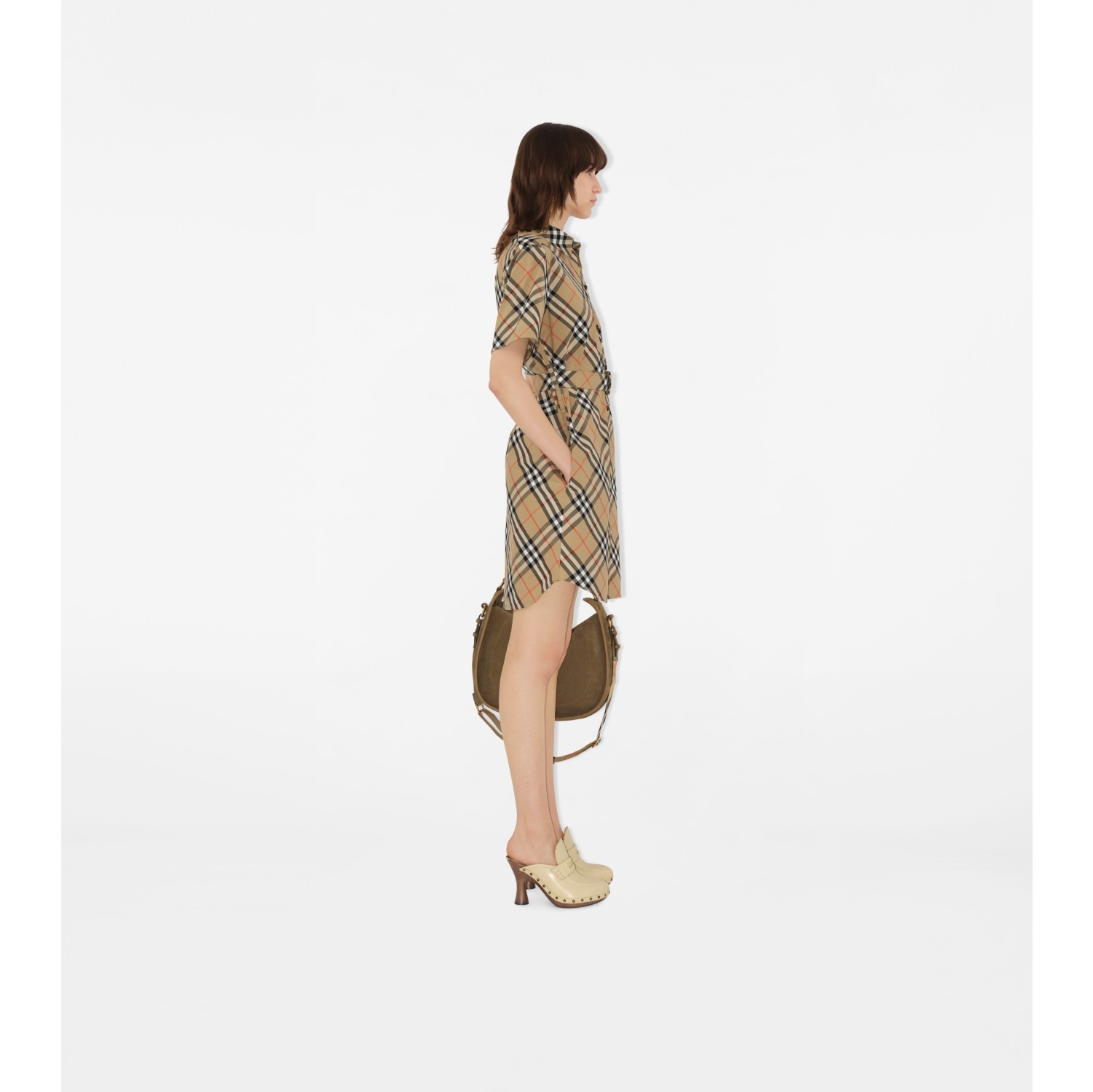 Check Cotton Shirt Dress