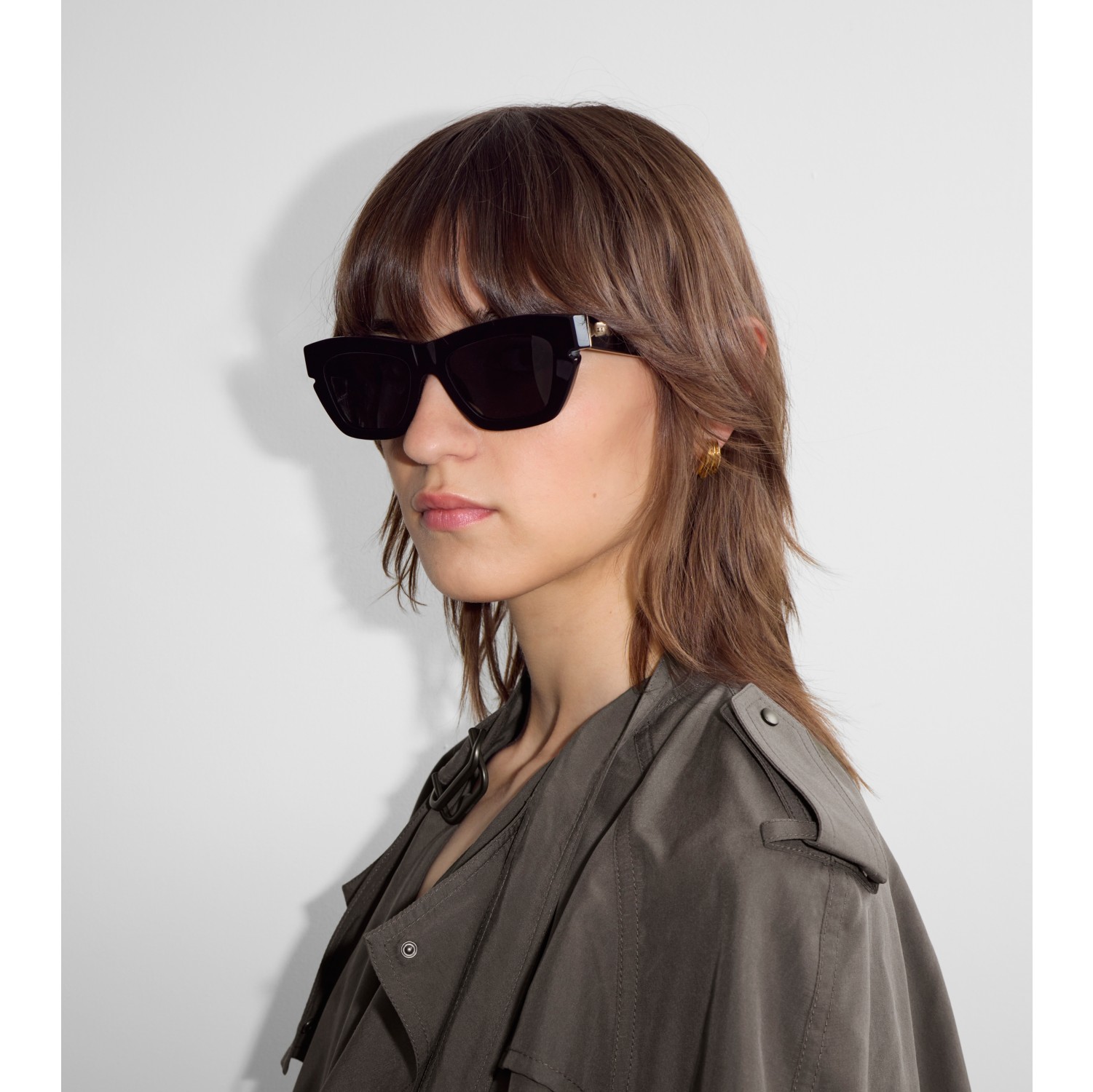 Inlaid Check Cat-eye Sunglasses​